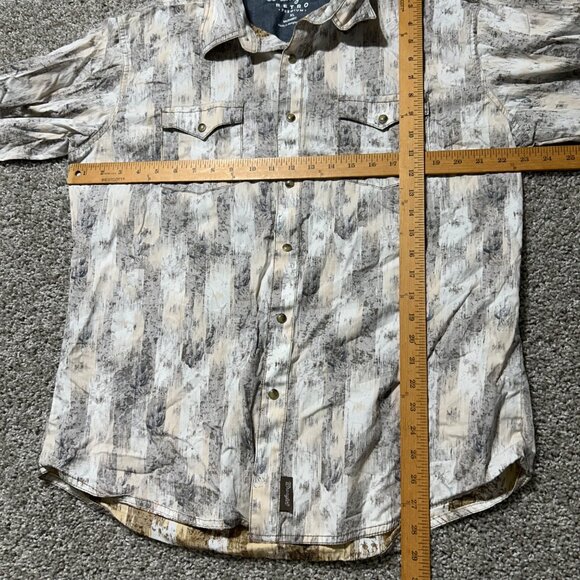 Wrangler Mens XL Retro Premium Western Button-Up Shirt Cactus Print Long Sleeve - Picture 9 of 10